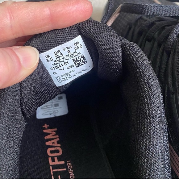 PUMA Voltaic Evo Sneaker Black & Rose Gold Women Athletic Shoes Size 8 - Picture 5 of 7